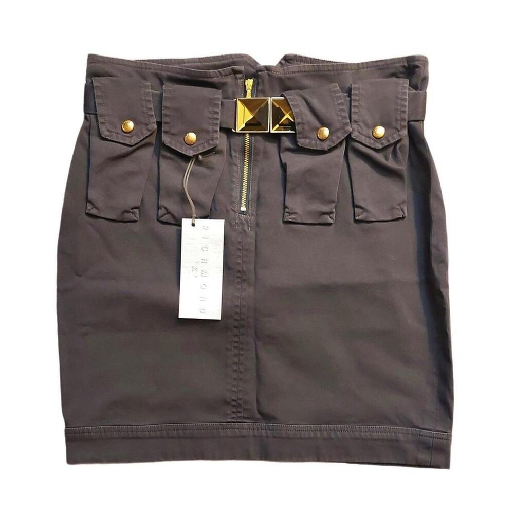 Vintage Richmond X Gray Cargo Mini Skirt w/ Bejeweled Belt Sz 42 NWT